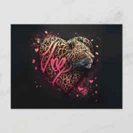 Leopard Heart Love Graffiti Art                    ポストカード