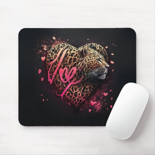 Leopard Heart Love Graffiti Art                    マウスパッド (マウス)