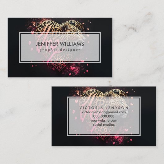Leopard Heart Love Graffiti Art                    名刺 (正面/裏面)