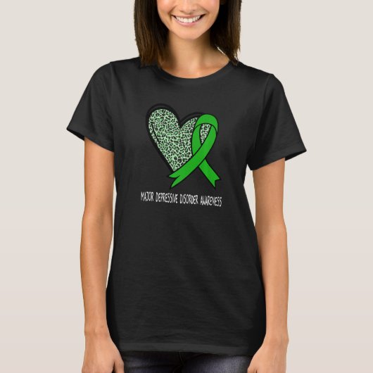 Leopard Heart Major Depressive Disorder Awareness  Tシャツ (正面)