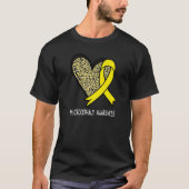 Leopard Heart Microcephaly Awareness Yellow Ribbon Tシャツ (正面)
