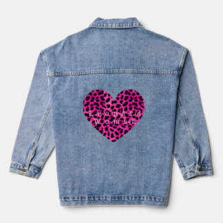 Leopard heart print jacket  デニムジャケット