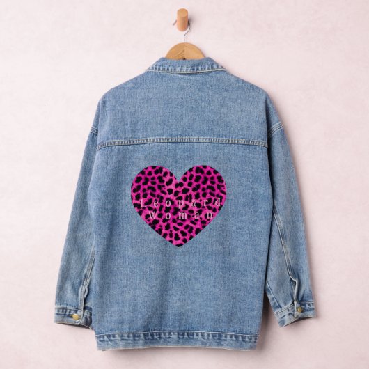 Leopard heart print jacket  デニムジャケット (ハンガー)