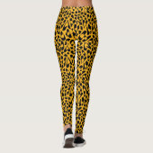 Leopard heart print yellow レギンス (裏面)