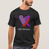 Leopard Heart Raynaudu2019s Disease Awareness Purp Tシャツ (正面)