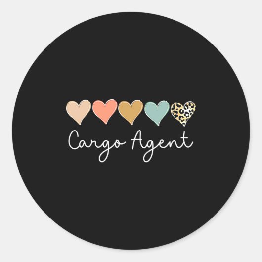 Leopard Hearts Matching Valentines Day For Cargo  ラウンドシール (正面)