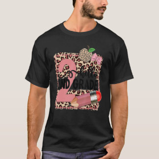Leopard Hello 2年生先生学生戻るS Tシャツ