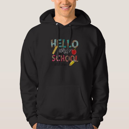 Leopard Hello Preschool先生学生Back To Sc パーカ (正面)