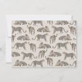 Leopard Illustrated Personalized Stationery Name ノートカード (裏面)