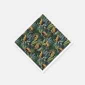 Leopard Jungle Forest Illustration Seamless Custom スタンダードカクテルナプキン (角)