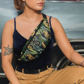 Leopard Jungle Forest Illustration Seamless Custom ファニーパック