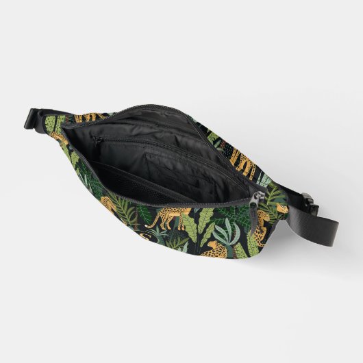 Leopard Jungle Forest Illustration Seamless Custom ファニーパック (見開き)
