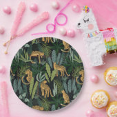 Leopard Jungle Forest Illustration Seamless Custom ペーパープレート (パーティー)