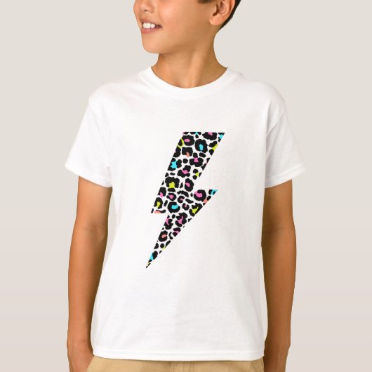 leopard, lightning bolt, leopard print tシャツ (正面)