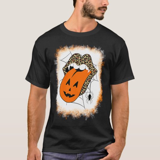 Leopard Lips Halloween Lips Vampire Mouth Pumpkin  Tシャツ (正面)