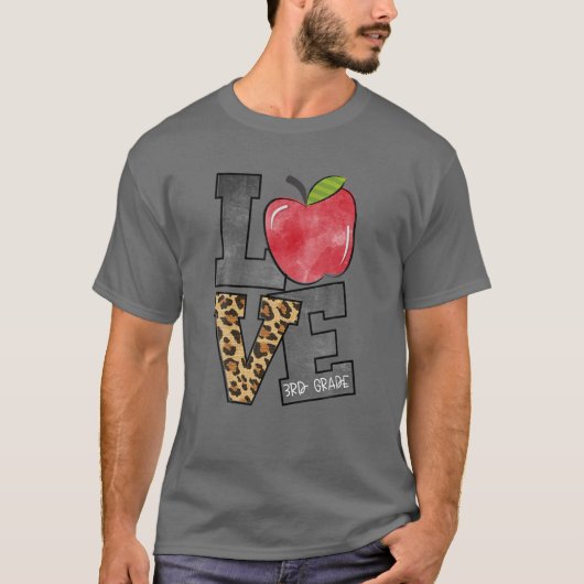 Leopard Love 3Rd Grade Teacher Student Back To Sch Tシャツ (正面)