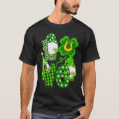 Leopard Love Three Gnomes Lucky Shamrock St. Patri Tシャツ (正面)