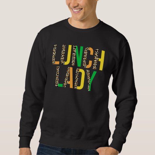 Leopard Lucky Lunch Lady St Patrick's Day Cafeteri スウェットシャツ (正面)
