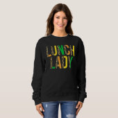 Leopard Lucky Lunch Lady St Patrick's Day Cafeteri スウェットシャツ (正面フル)