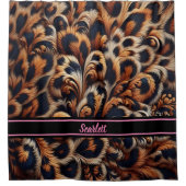 Leopard Luxe:バスルームを シャワーカーテン (正面)