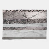 Leopard Marble Glitter Stripes Glam 1 キッチンタオル (横)