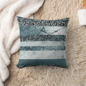 Leopard Marble Glitter Stripes Glam 2 クッション (ブランケット)