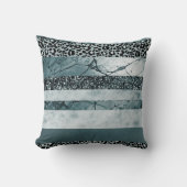 Leopard Marble Glitter Stripes Glam 2 クッション (正面)