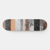 Leopard Marble Glitter Stripes Glam 3 スケートボード (横)