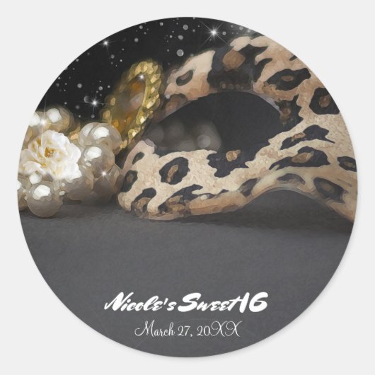 Leopard Masquerade Mask & Pearls Partyの特典 ラウンドシール (正面)