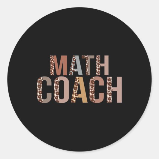 Leopard Math Coach Suppliesおもしろい新学期 ラウンドシール (正面)