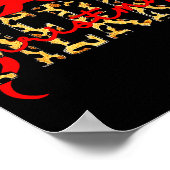 Leopard Merry Christmas Coquette Bow Xmas Holiday  ポスター (角)