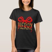 Leopard Merry Christmas Coquette Bow Xmas Holiday  Tシャツ (正面)
