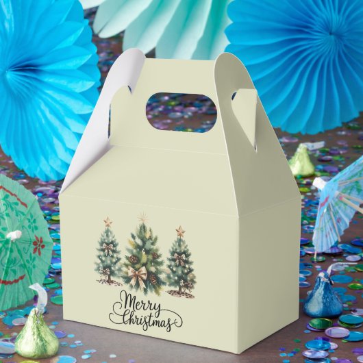 Leopard Merry Christmas Tree Coquette Bow Xmas フェイバーボックス (パーティー)