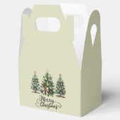 Leopard Merry Christmas Tree Coquette Bow Xmas フェイバーボックス (オープン)