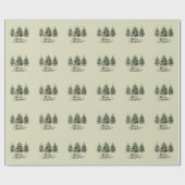 Leopard Merry Christmas Tree Coquette Bow Xmas ラッピングペーパー (フラット)