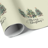 Leopard Merry Christmas Tree Coquette Bow Xmas ラッピングペーパー (ロールコーナー)