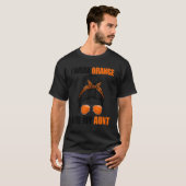 Leopard Messy Bun Leukemia I衣服オレンジ Tシャツ (正面フル)