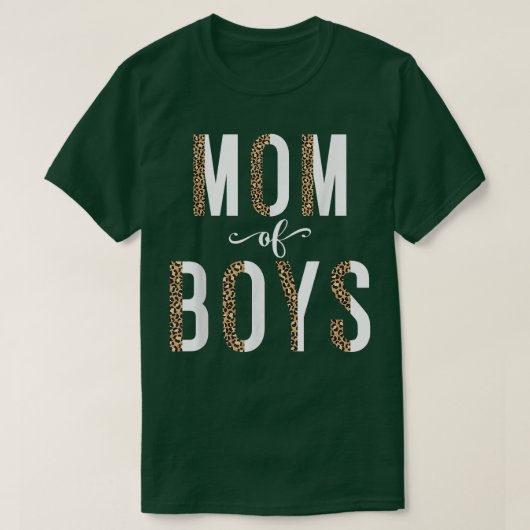 Leopard Mom Tee for Mothers DayMom of Boys Tシャツ (デザイン正面)