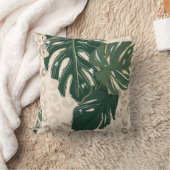 Leopard Monstera：ジャングルプリントヴィンテージ。 クッション (ブランケット)
