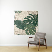 Leopard Monstera:ジャングルプリントヴィンテージ。 タペストリー (インサイチュ(横))