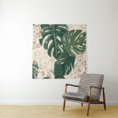 Leopard Monstera:ジャングルプリントヴィンテージ。 タペストリー (インサイチュ)