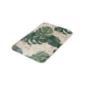 Leopard Monstera：ジャングルプリントヴィンテージ。 バスマット (アングル)