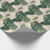 Leopard Monstera：ジャングルプリントヴィンテージ。 ラッピングペーパー (角)