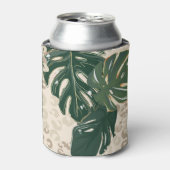 Leopard Monstera:ジャングルプリントヴィンテージ。 缶クーラー (缶正面)