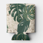 Leopard Monstera:ジャングルプリントヴィンテージ。 缶クーラー (裏面)