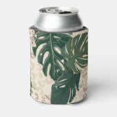 Leopard Monstera:ジャングルプリントヴィンテージ。 缶クーラー (缶裏面)