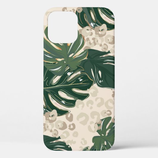 Leopard Monstera：ジャングルプリントヴィンテージ。 Case-Mate iPhoneケース (裏面)