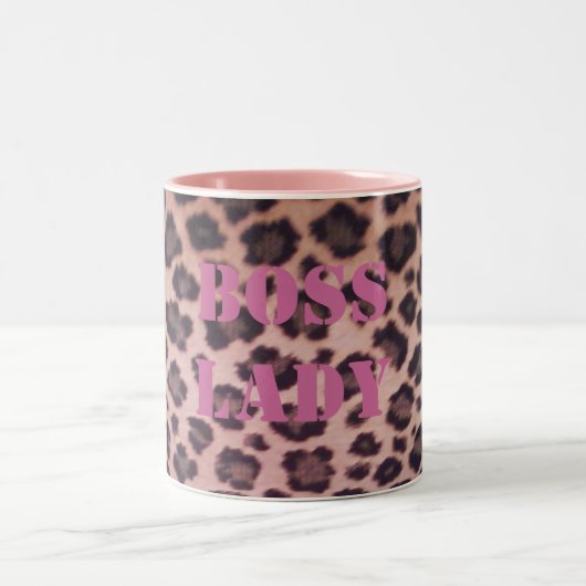 Leopard Mugボスの女性 ツートーンマグカップ (中央)