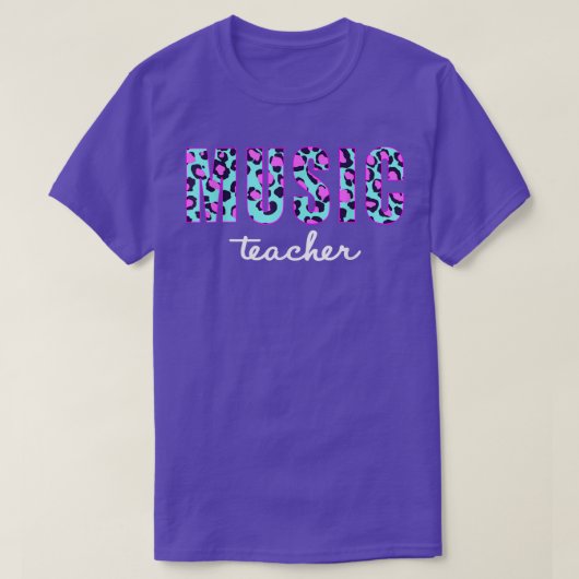 Leopard Music Teacher Cute Back to School Supplies Tシャツ (デザイン正面)