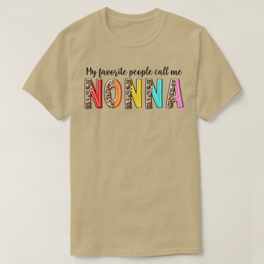 Leopard My Favorite People Call Me Nonna Mother's Tシャツ (デザイン正面)
